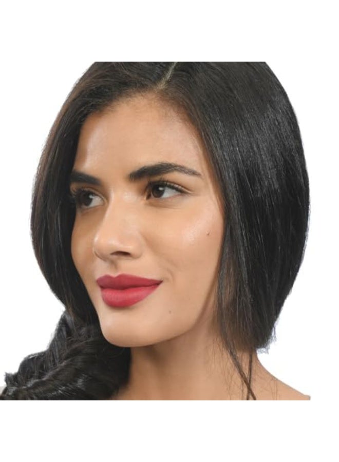 كيرو أحمر شفاه كيرو مويست مات بلون بتلات الكركديه (وردي توتي)، 4.2 غرام، مقاوم للتلطخ، يدوم طويلاً، أحمر شفاه مطفي، نباتي، خالٍ من البارابين، يحتوي على زيت الجوجوبا وزبدة الكاكاو، أحمر شفاه غير سام لتصبغ مكثف - Image 3